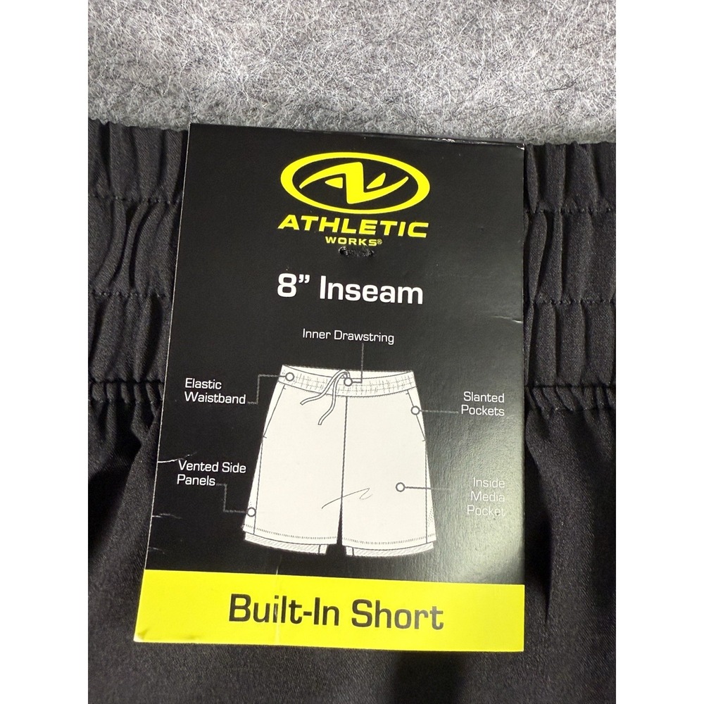 Athletic Works  2 In 1 Short Men's 2XL - Black - NEW WITH TAGS - Picture 10 of 14